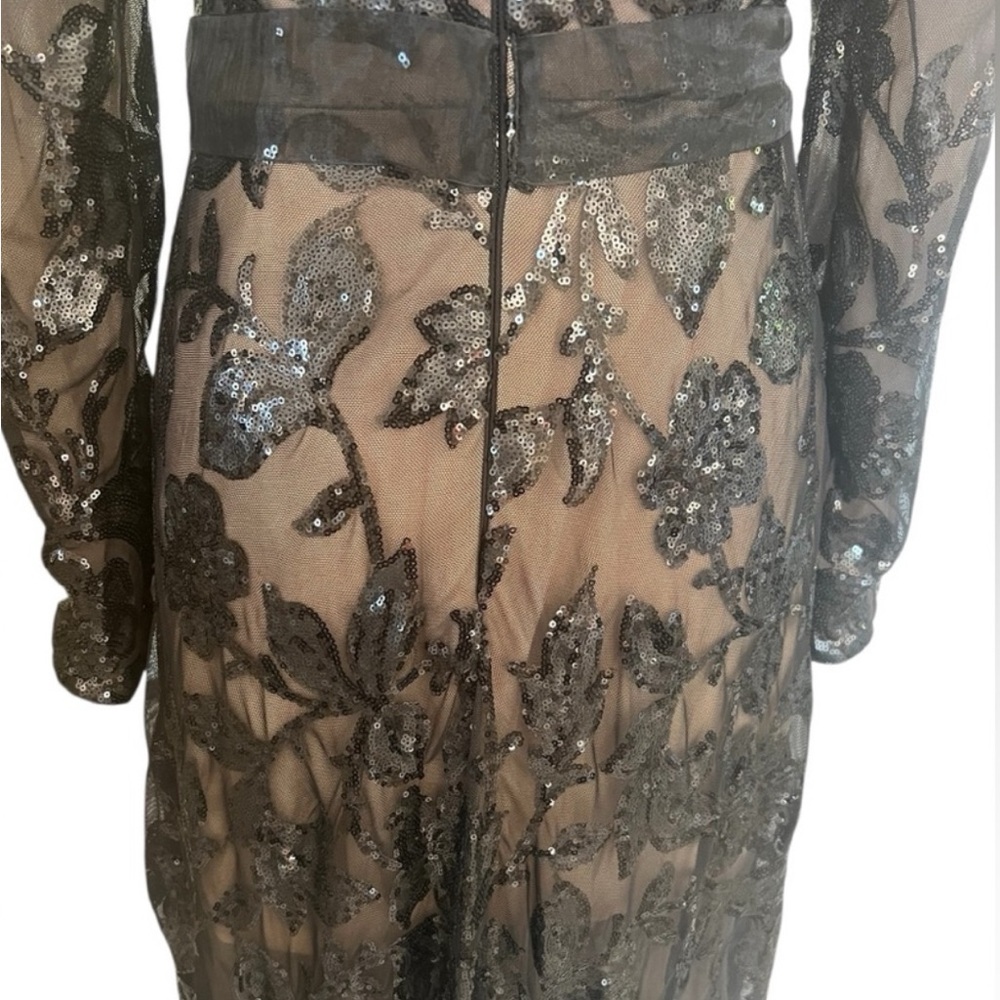 Dress the Population Elegant Ava sequin floral Black Gown size medium M - Picture 10 of 17